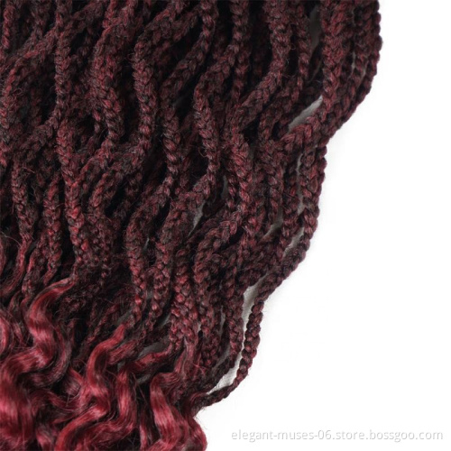 Loop Crochet Bohemian Box Braids Two Tone synthetic Hair Extension Afro Kinky Twist Crochet hair